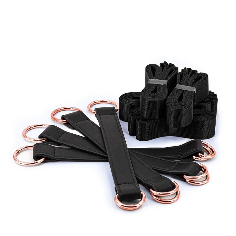 Bondage couture black tie down straps front | Flirtybay.com.au